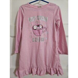SWEET N SASSY Pink Hot Cocoa Squad Long Sleeved Nightgown Girls Size 4